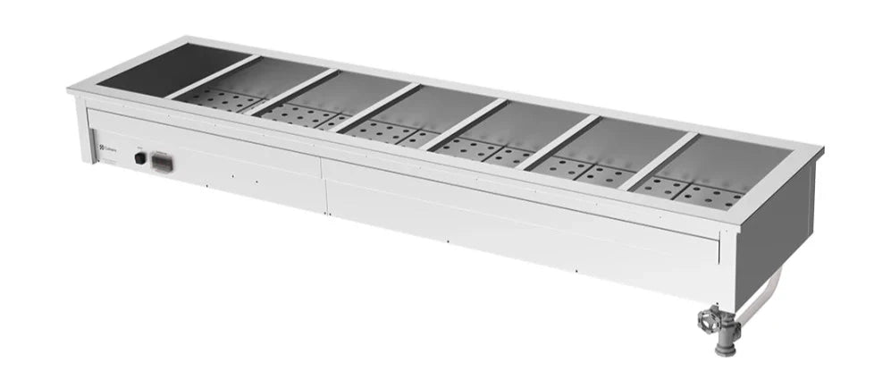 Culinaire CH.BM.U.7 7 Module Undercounter Commercial Bain Marie Under Bench Bain Marie