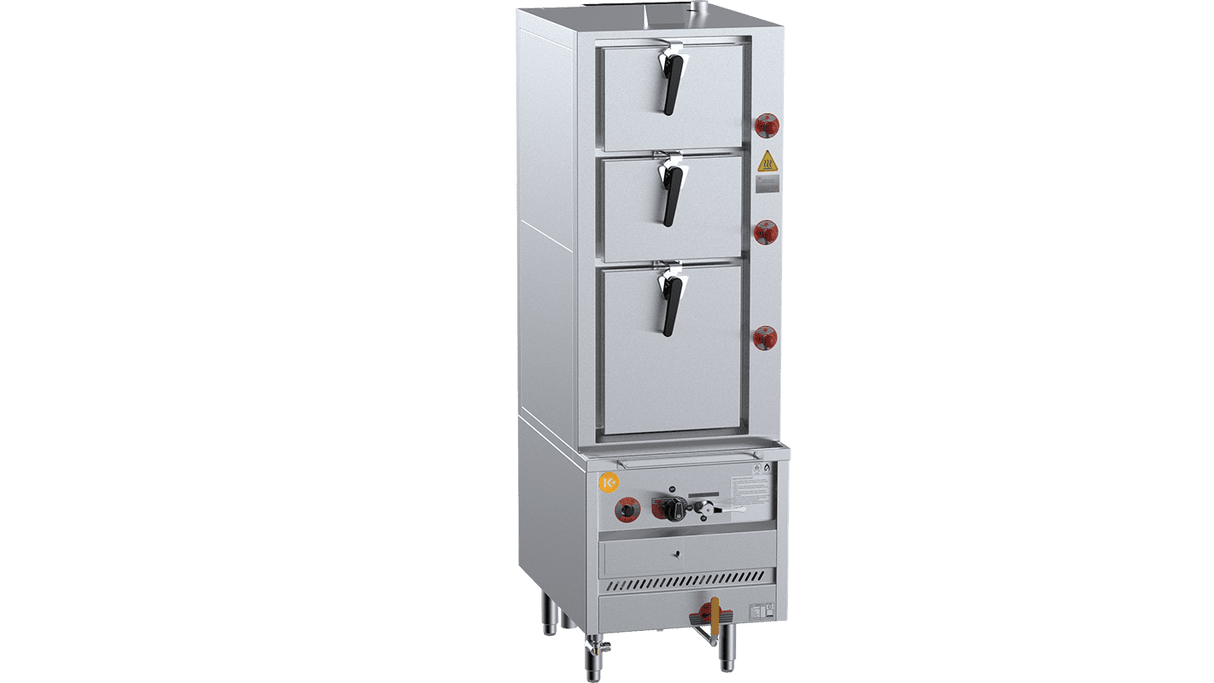K+ Series DSK-3S Triple Deck Steamer Including Filter