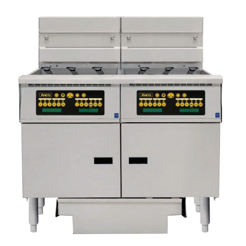 Anets FDAEP218RC Platinum Series Electric Fryer with Computer Control 2 Filter Drawer System Drawer Fryers