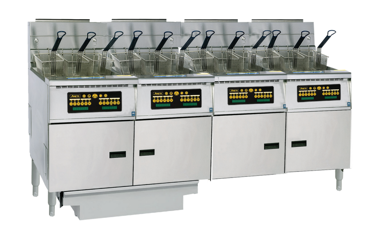Anets FDAGP475C Platinum 75 Series Gas Fryer with Computer Control 4 Filter Drawer System Drawer Fryers