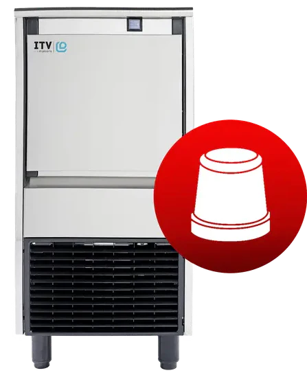 Skope ICE QUEEN IQ50 A | Underbench Dice | Ice Flaker | Commercial Ice Flaker | Ice Maker | with Integral Bin