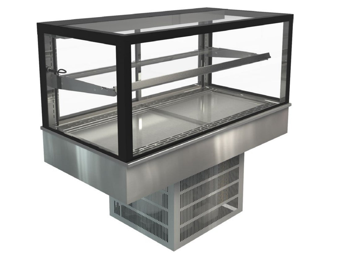 Cossiga GOGRF12 | GOG Countertop | Solid Front | With Sliding Rear Glass Doors | Fridge | Commercial Display Refrigerator