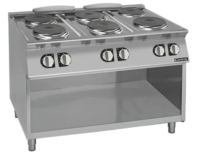 Giorik CE76TGT 700 Series 6 X Round Hot Plates On Open Base Electric Boiling Top Ranges