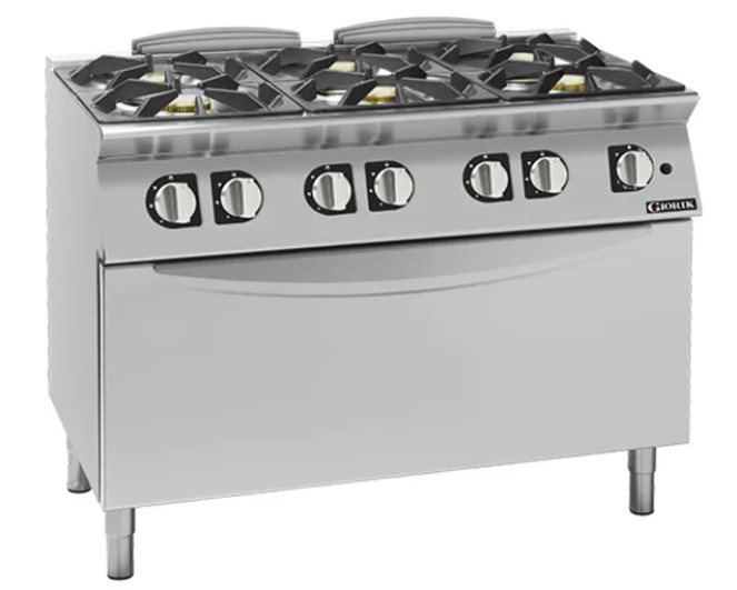 Giorik CG760HT 700 Series 6 Burner Gas Range on Maxi Gas Oven Boiling Top Ranges