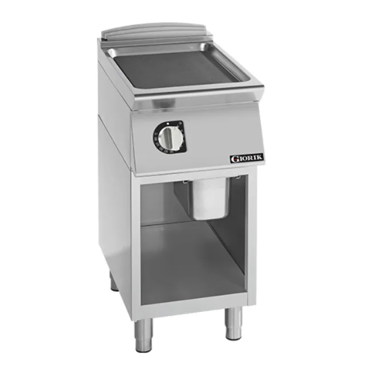 Giorik FLE72GFT 700 Series 400mm Wide Smooth Mild Steel Plate On Open Base Electric Frytop
