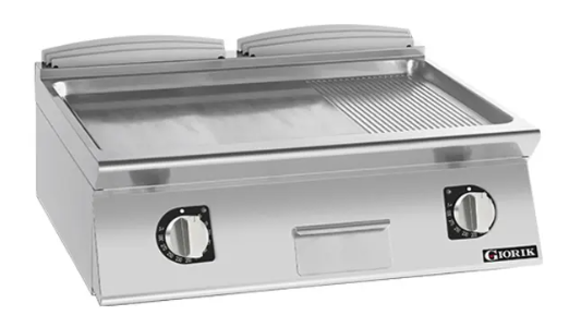 Giorik FME741TCRXT 700 Series 800mm Wide 1/3 Ribbed 2/3 Smooth Satin Chrome Plate Electric Frytop