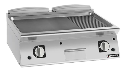 Giorik FMG941TFT 900 Series 800mm Wide Countertop 1/3 Ribbed 2/3 Smooth Steel Plate Gas Frytop