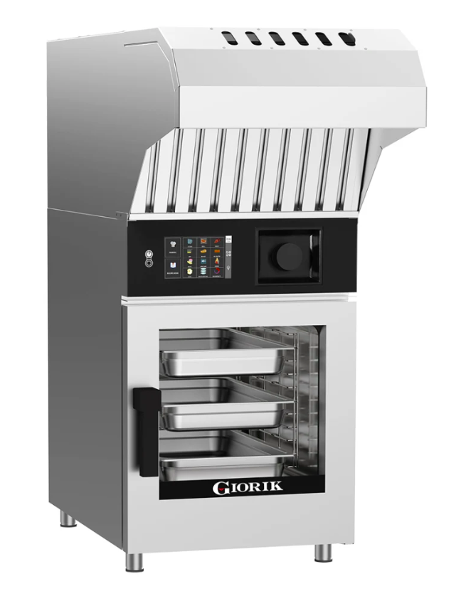 Giorik KB061WT.SF.H Kore 6 x 1/1 GN Electric Boiler with Recirculating Ventless Hood and Standard Filter Combi Oven
