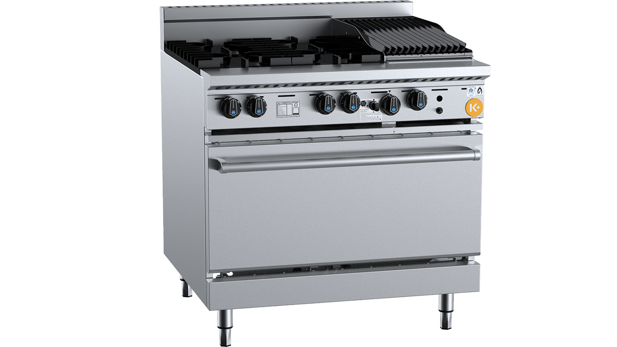 KOV-SB4-CBR3 - K+ Series KOV-SB4-CBR3 Combination Oven with Four Open Burne
