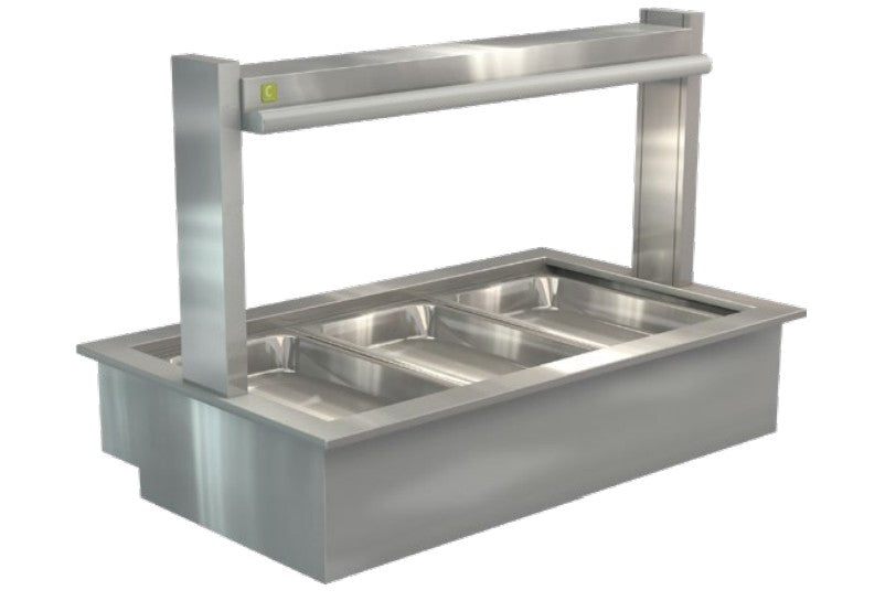 Cossiga LSBM3 | Bain Marie LSBM | Linear Series| Gantry | With No Glass | Bain Marie | Display Cabinet