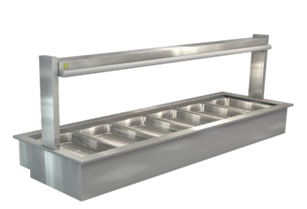Cossiga LSBM6 | Bain Marie LSBM | Linear Series| Gantry | With No Glass | Bain Marie | Display Cabinet