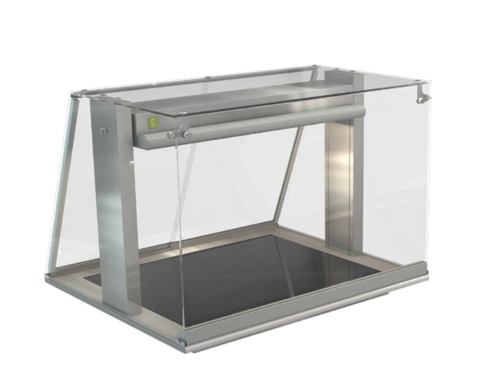 Cossiga LSCM2-FS | LS Ceramic | Heated Well | Ceramic Hotplate | Square Glass Assisted Service | With Acrylic Rear Doors | Heated Ceramic Glass