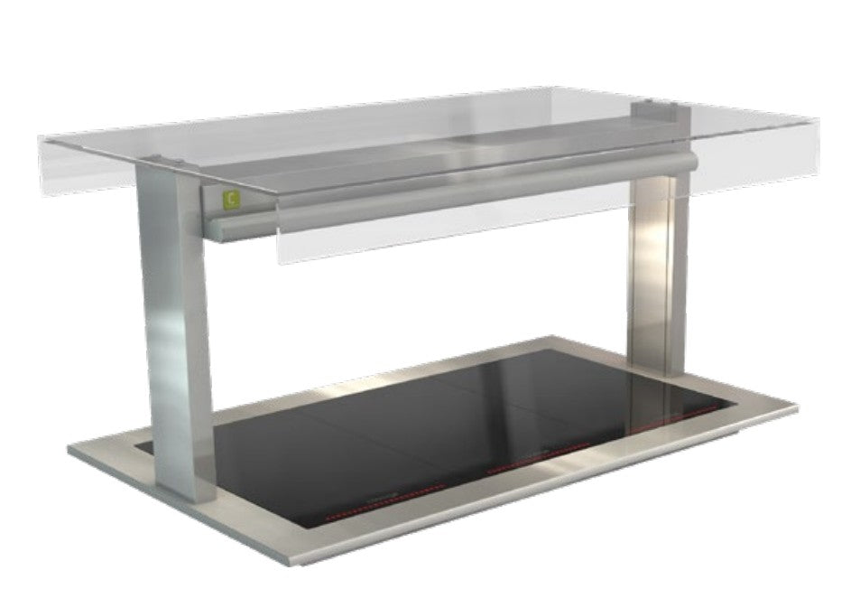 Cossiga LSCM3-FT | LS Ceramic | Heated Well | Ceramic Hotplate | Flat Top Sneeze Guard Glass | Heated Ceramic Glass