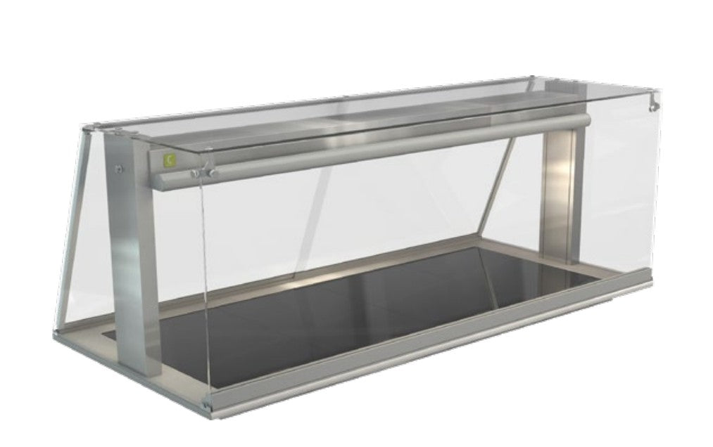 Cossiga LSCM4-FS | LS Ceramic | Heated Well | Ceramic Hotplate | Square Glass Assisted Service | With Acrylic Rear Doors | Heated Ceramic Glass