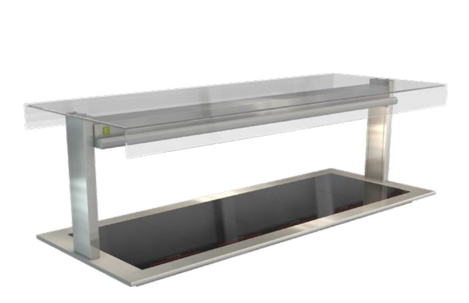 Cossiga LSCM5-FT | LS Ceramic | Heated Well | Ceramic Hotplate | Flat Top Sneeze Guard Glass | Heated Ceramic Glass