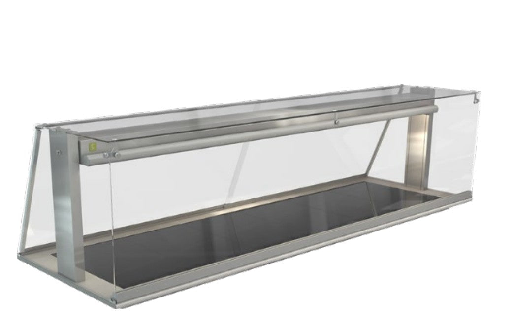 Cossiga LSCM6-FS | LS Ceramic | Heated Well | Ceramic Hotplate | Square Glass Assisted Service | With Acrylic Rear Doors | Heated Ceramic Glass