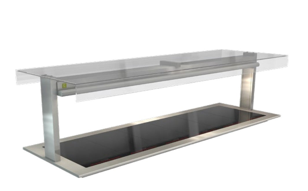 Cossiga LSCM6-FT | LS Ceramic | Heated Well | Ceramic Hotplate | Flat Top Sneeze Guard Glass | Heated Ceramic Glass