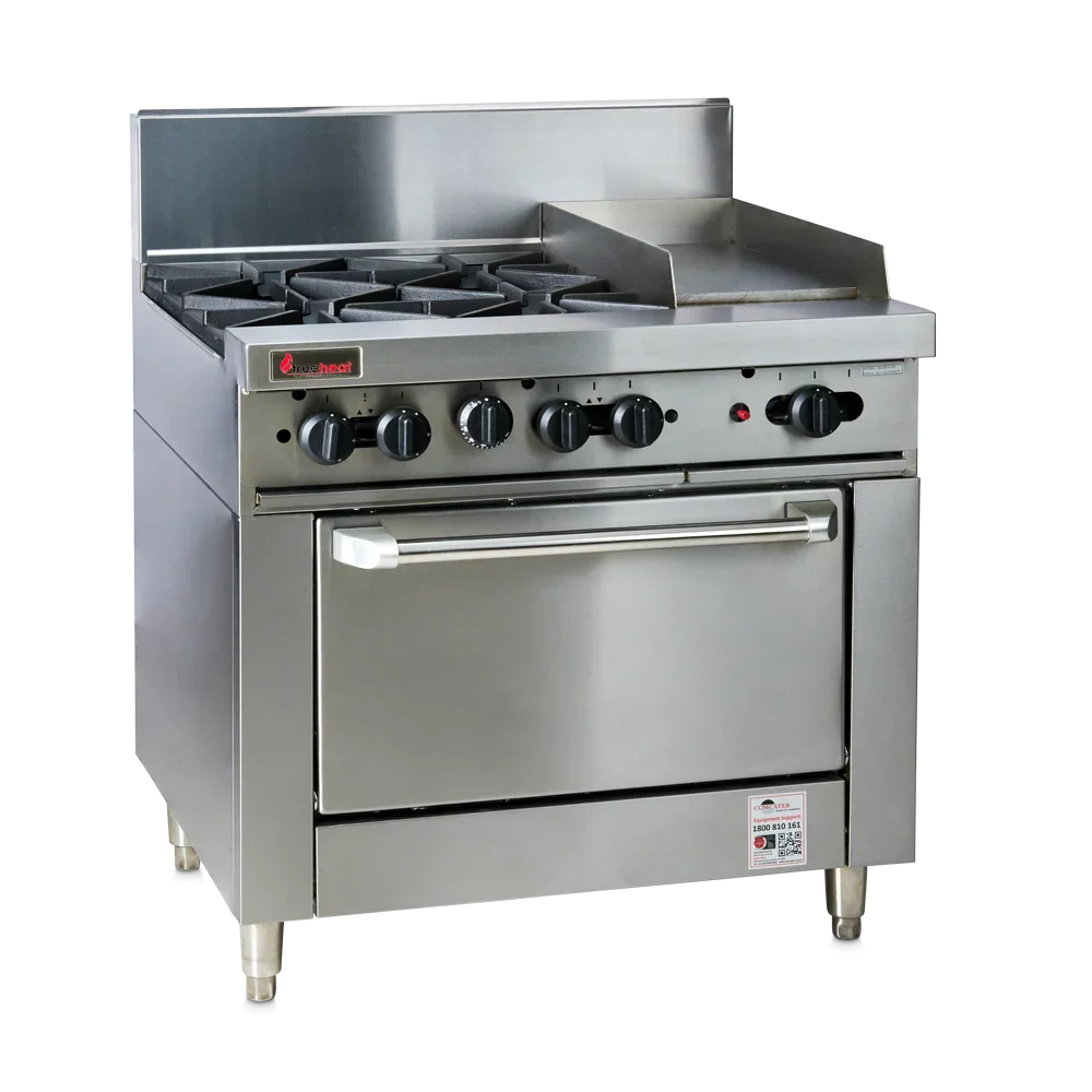 Trueheat RCR9-4-3G-LP 900mm Oven Range 4 Open Burner with 300mm Griddle LP
