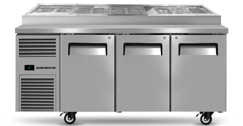Skope RF8.PPZ.3.SD | ReFlex | 3 Solid Door | GN Compatible | Pizza Prep Refrigerator | Pizza Preparation Fridge | Pizza Prep Fridge