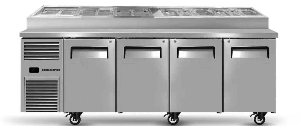 Skope RF8.PPZ.4.SD | ReFlex | 4 Solid Door | GN Compatible | Pizza Preparation Fridge | Pizza Preparation Fridge | Pizza Prep Fridg