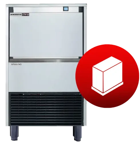 Skope SPIKA NG70 A HD DP | Self-Contained | Ice Cube Maker | Ice Maker | Half Dice Ice | with Integral Bin | and Drain Dump