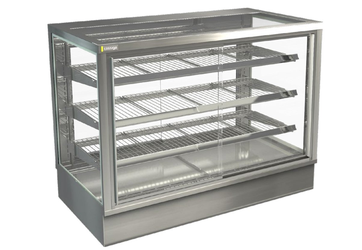 Cossiga STGHT12-SD | STG Heated+Ambient | Compact Countertop Cabinet | Sliding Front | With Rear Glass Doors | Heated Display | Commercial Food Display
