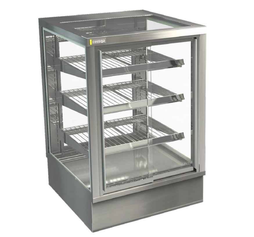 Cossiga STGHT6-SD | STG Heated+Ambient | Compact Countertop Cabinet | Sliding Front | With Rear Glass Doors | Heated Display | Commercial Food Display