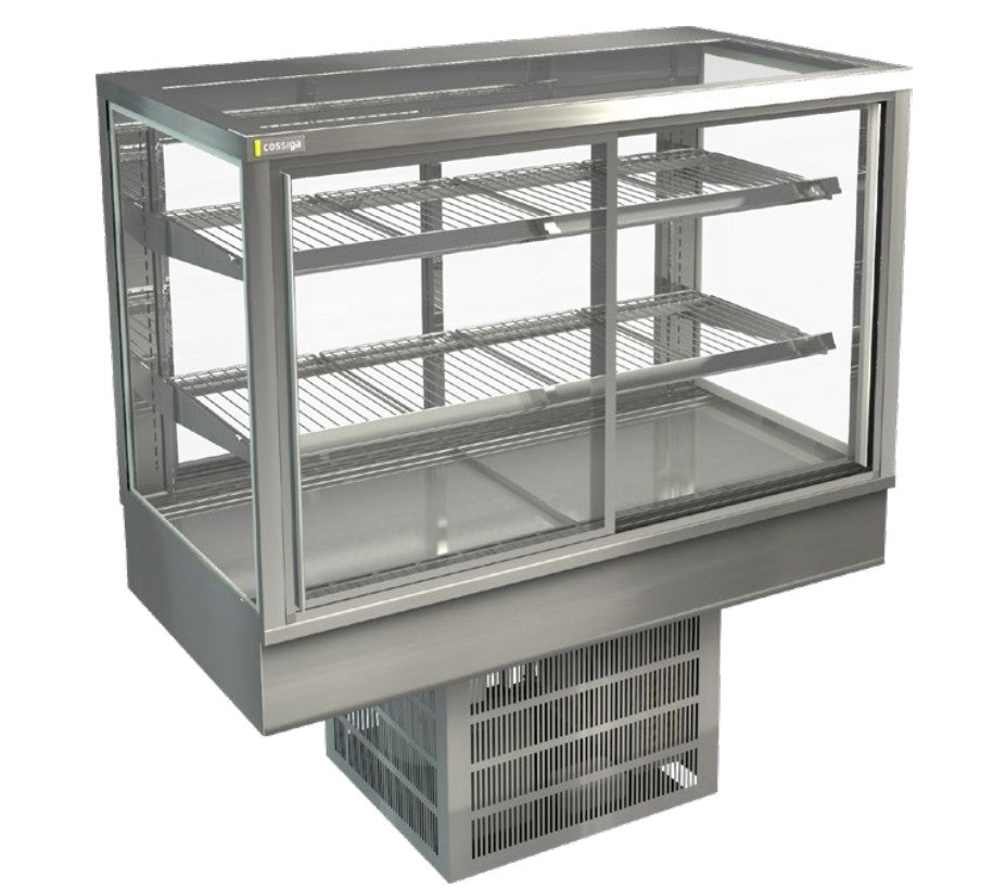 Cossiga STGRF12-SD | STG Countertop | Compact Countertop Cabinet | Sliding Front | With Rear Glass Doors | Fridge | Commercial Display Refrigerator