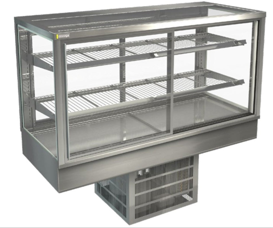 Cossiga STGRF15-SD | STG Countertop | Compact Countertop Cabinet | Sliding Front | With Rear Glass Doors | Fridge | Commercial Display Refrigerator
