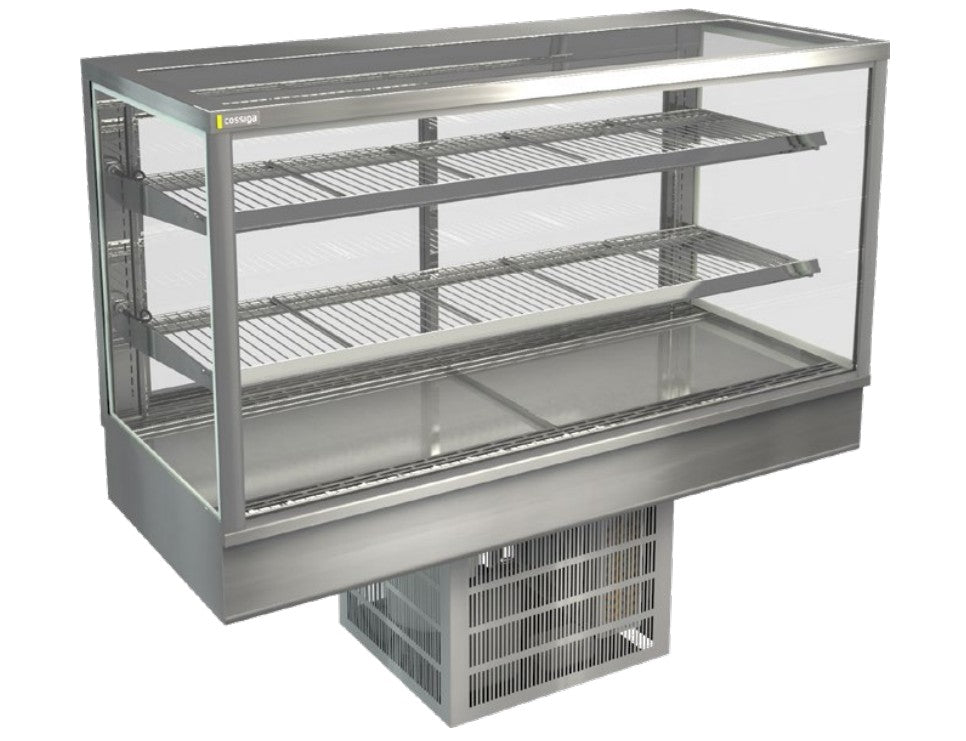 Cossiga STGRF15 | STG Countertop | Compact Countertop Cabinet | Solid Front | With Rear Glass Doors | Fridge | Commercial Display Refrigerator
