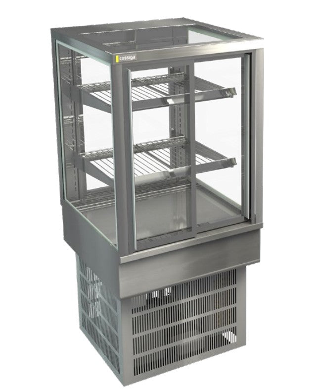 Cossiga STGRF6-SD | STG Countertop | Compact Countertop Cabinet | Sliding Front | With Rear Glass Doors | Fridge | Commercial Display Refrigerator