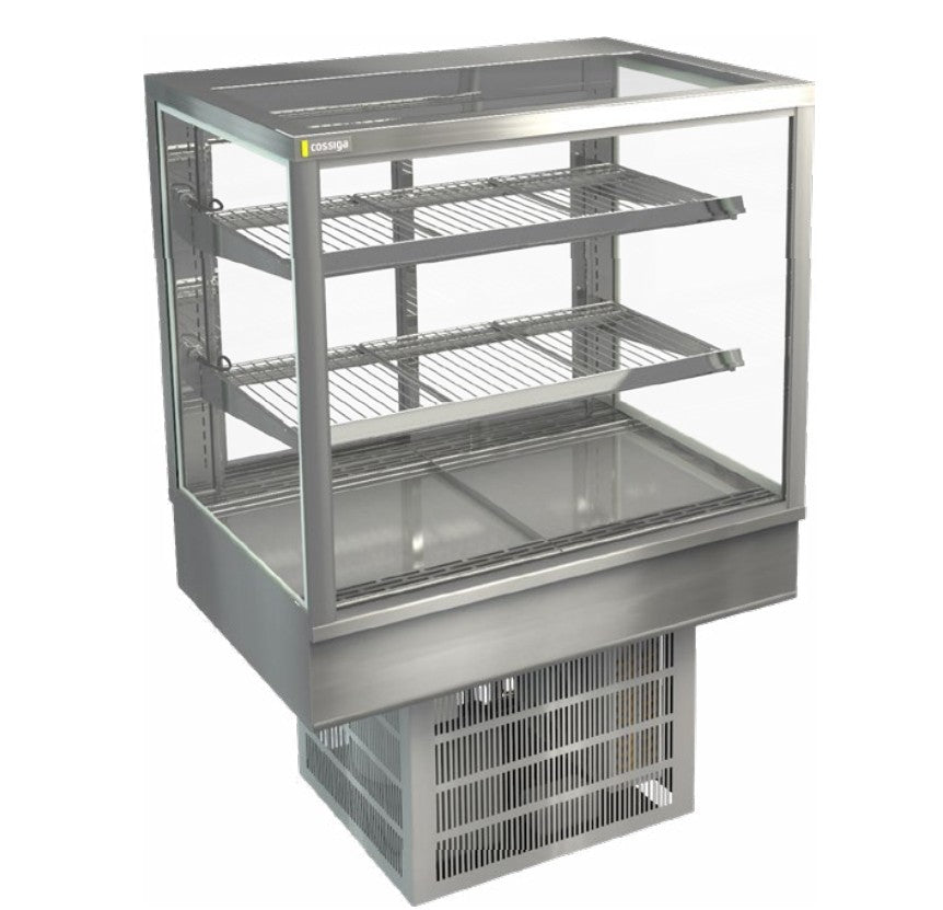 Cossiga STGRF9 | STG Countertop | Compact Countertop Cabinet | Solid Front | With Rear Glass Doors | Fridge | Commercial Display Refrigerator