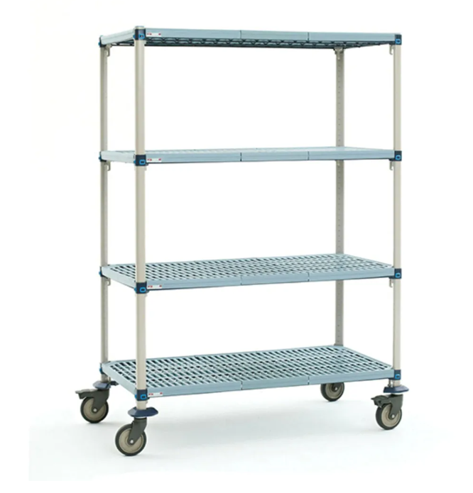 Metro MAXQ.M4T68.1848 MAXQ 4 Tier 18" x 48" Mobile Polymer Mat Shelving Mobile Shelves