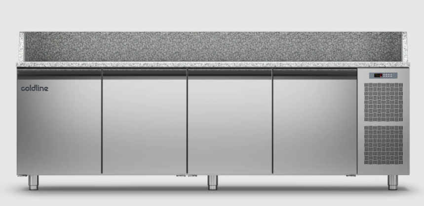 Coldline TZ21/1M 4 Door Pizza Preparation Counters - With Top