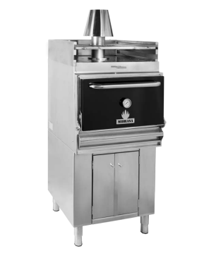 Mibrasa HMB-AB-SB-160 Charcoal Oven With Cupboard And Heating Rack - One Grill Shelf And Standard Accessories