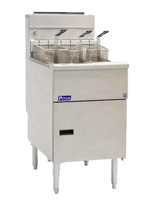 Pitco SG18-FR | Millivolt Filter Ready Fryer | Gas Fryer | 3 Baskets