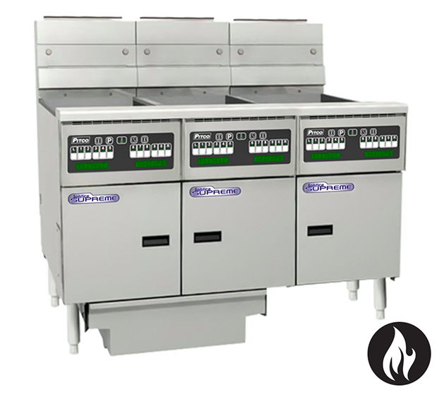 Pitco SSH55C-3/FD | Solstice Supreme Fryer | Filter Drawer | Gas Fryer | 3 Bank Fryer