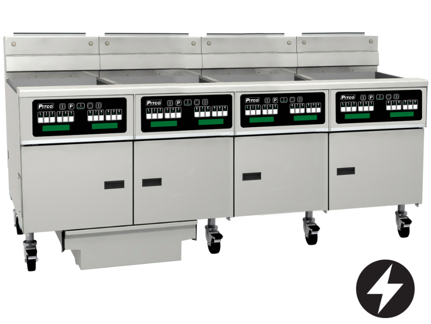 Pitco SE18C-4/FD | Solstice Fryer | Filter Drawer | Electric Fryer | 4 Bank Fryer