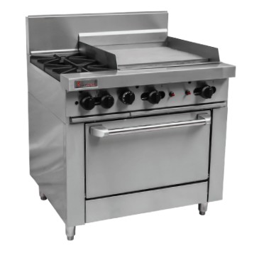 Trueheat RCR9-2-6G-LP 900mm Oven Range 2 Open Burner with 600mm Griddle LP