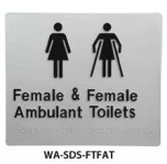 WA-SDS-FTFAT - 3monkeez WA-SDS-FTFAT Braille Sign Female Toilet and Female