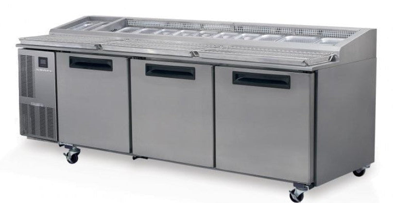 Skope PG800 Pizzar | 3 Solid Door | 2/1 Pizza GN | Prep Fridge Remote | Salad Preparation | Skope Prep Fridge | Fridge