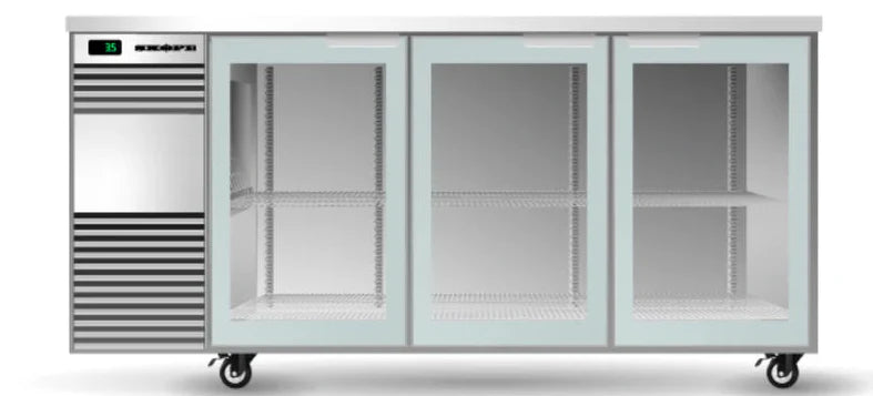 Skope BB.3.GSW.Tr-SS | Tropical | 3 Glass Swing Door | Back Bar| Fridge | Undercounter Fridge | Commercial Under Bench Fridge