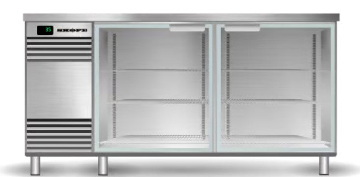 Skope GC.2.GSW.r-SS | Remote | Glass Chiller | 2 Door | Underbench Fridge | BackBar | Glass Chiller