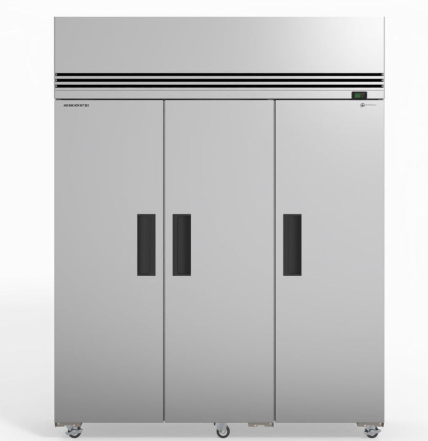 Skope SKFT1500NS-A-SS | 3 Solid Door | Upright Display | Customisable | Storage Freezer | Commercial Upright Freezer