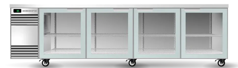 Skope SL.4.GSW.T-SS | Tropica BackBar | 4 Glass Door | Swing Door | SlimLine | Fridge | Display Fridge | Commercial Fridge