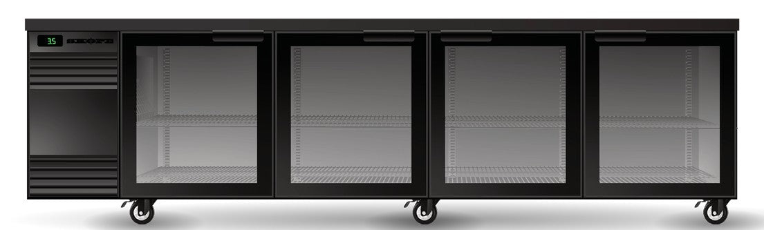 Skope SL.4.GSW.r | Remote BackBar | 4 Glass Door | Swing Door | SlimLine | Fridge | Display Fridge | Commercial Fridge