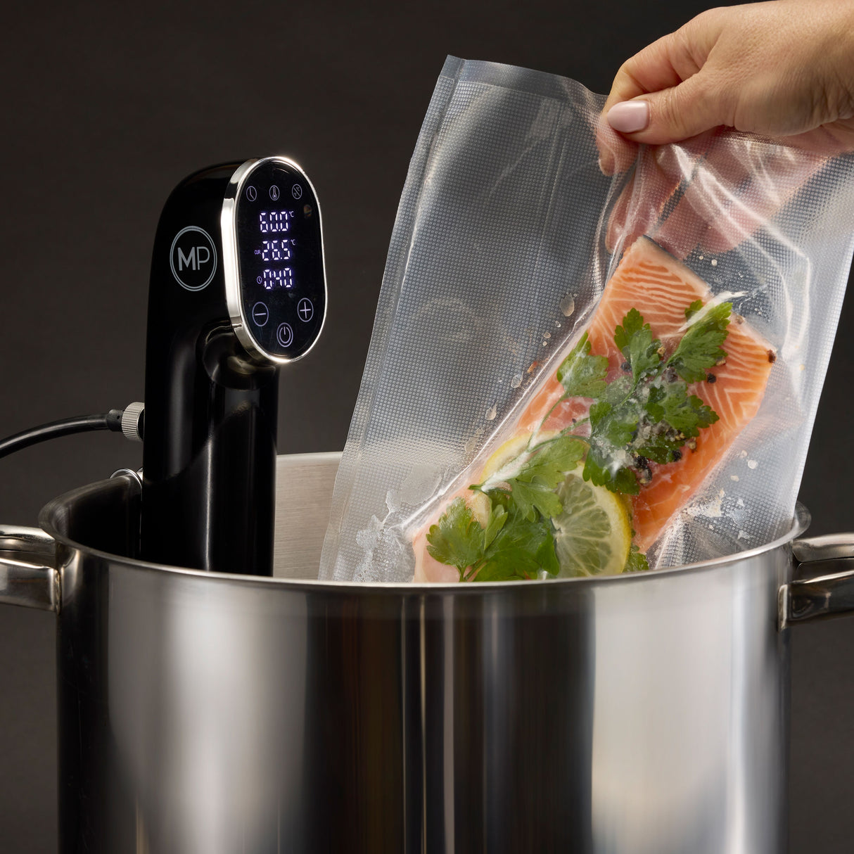 MasterPro Digital Sous Vide Precision Cooker Silver & Black 5.4x9.4x33.8cm