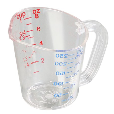 Carlisle 4314107 | Polycarbonate Measuring Cup | 250mL | Case of 12