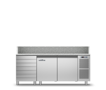 Coldline TZ13/1MC 2 Door with Drawer Pizza Preparation Counters - With Top
