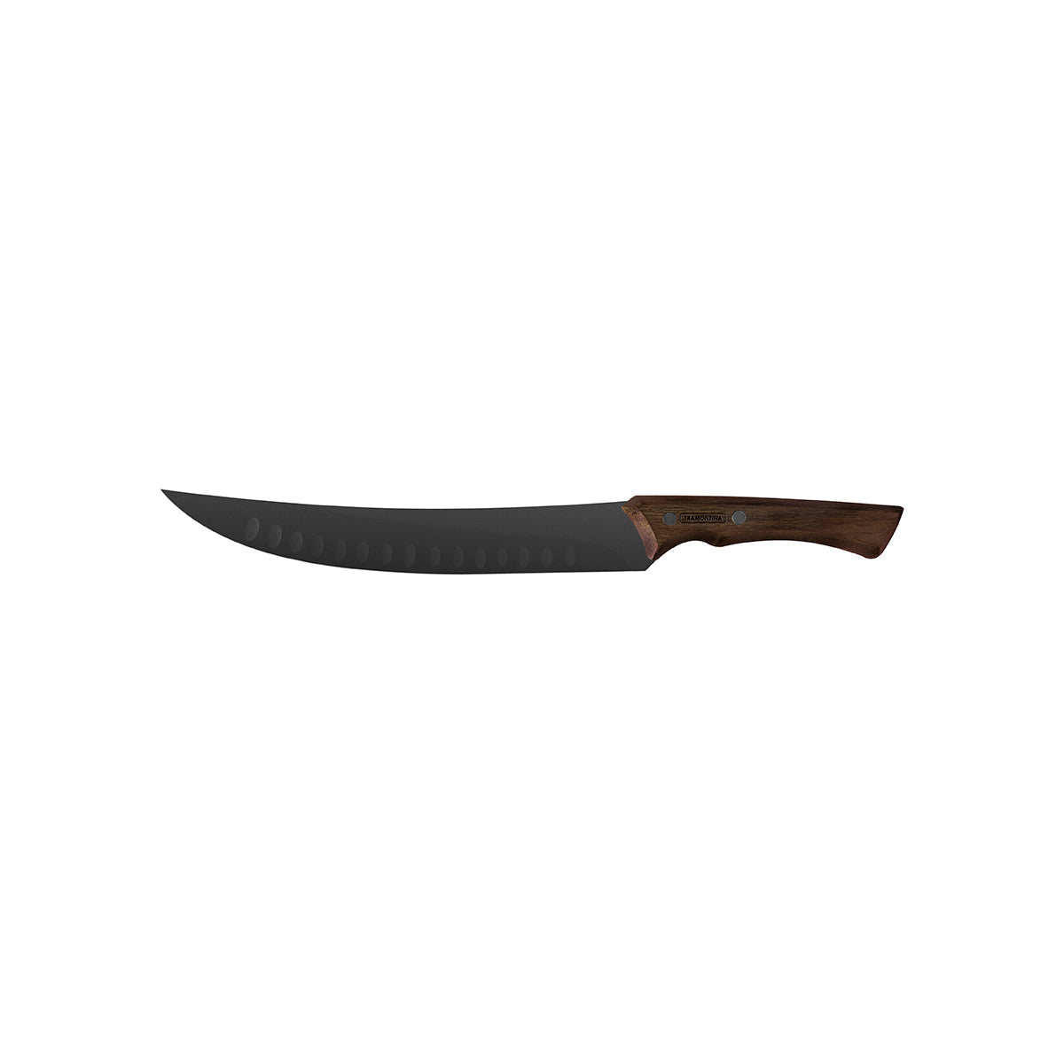 Tramontina Churrasco Black Curved Butcher Knife S/S W/Wood Hdl10"/240mm